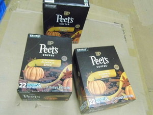 (3) Peets 22ct Pumpkin Spice Keurig Coffee Pods