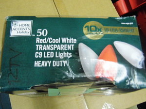 Home Accents HEAVY DUTY-50 RedCool White transparent C9 LED indoor outdoor 32ft 7.2in weather resistant lights