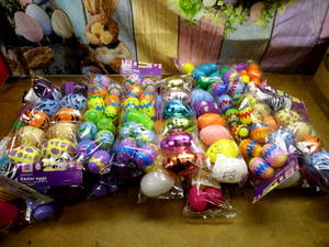 KK Variety lot of Easter misc. May contain (but not limited to items such as) many various easter items for decorating, easter egg hunts, filling baskets, and more, check out each picture for each lot for accurate description.