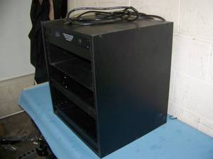 lot 113 image: Middle Atlantic Black Laminate Audio Video Equipment Rack w Power Distribution and More