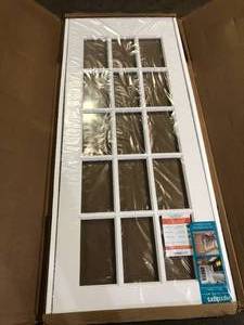 eightdoors 32 in. x 80 in. Clear Glass 15-Lite True Divided White Finished Solid French Interior Door SlabCustomer Returns See Pictures