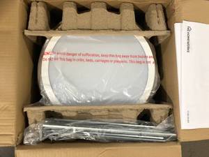 Homewerks Worldwide Decorative White 110 CFM Ceiling Mount Bathroom Exhaust Fan with Bluetooth, Humidity Sensor, and LED Light  Customer Returns See Pictures