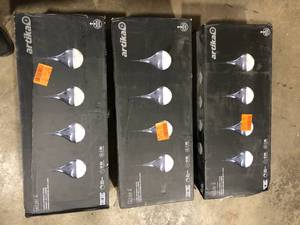 Lot of 3 Artika Glitzer 24-Watt 4 Light Chrome Modern Integrated LED Pendant Light Fixture for Dining Room or Kitchen Customer Returns See Pictures