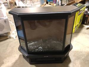 EdenBranch 22 in. 3 Sided Freestanding Electric Fireplace Stove with Manual Switch in Black    Customer Returns See Pictures