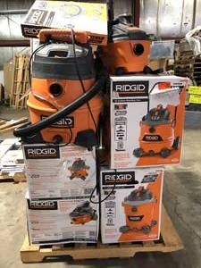 Pallet of Assorted WetDry Shop Vacs Various Sizes Models and Conditions Customer Returns See Pictures
