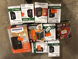 Lot of Assorted Small Heaters Vatious Models and Conditions   Customer Returns See Pictures