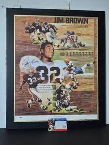 lot 113 image: Signed Authenticated Limited Edition Lithograph Jim Brown #32 The Legend Series #1 by artist, Gary Thomas.