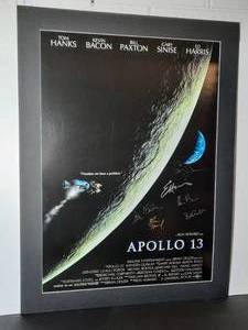 lot 112 image: Signed Movie Apollo 13 Poster, signed by Ron Howard, Tom Hanks, Bill Paxton, Kevin Bacon, Ed Harris, Gary Sinise