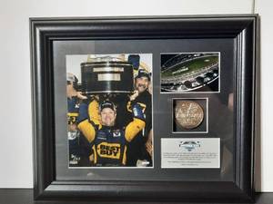 lot 131 image: Authenticated Limited Edition 31517 Matt Kenseth, winner of the 2012 Daytona 500. 10K Gold Overlay Coin, professionally framed