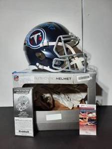 lot 53 image: Signed Authenticated Riddell NFL Authentic Helmet A.J. Brown Always Open Signed Replica Tenn Titans Speed Helmet.