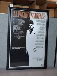 lot 62 image: Al Pacino Scarface Movie Poster. MP4825, Professionally framed 