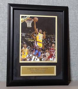 lot 17 image: Signed Authenticated Earvin Magic Johnson 5-time NBA Champion NBA Hall of Fame 2002, professionally framed.