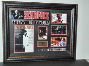 lot 137 image: Al Pacino Scarface Movie Collage. The World Is Yours. Professionally framed