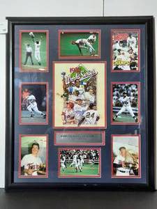 lot 168 image: Photo Collage &nbspKirby Pucket & Kent Hrbek MLB Minnesota Twins 1987 World Series Champions. Center is the Program Cover