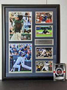 lot 46 image: Signed Authenticated&nbspPhoto Collage of Christian Yelich Milwaukee Brewers 2018 NL MVP. Framed