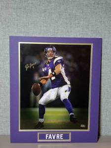 lot 125 image: Signed Authenticated photo of Minnesota Vikings Brett Favre, professionally matted.