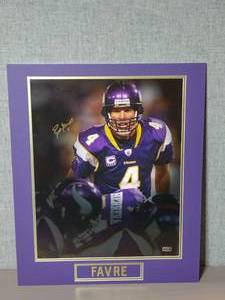 lot 133 image: Signed Authenticated photo of Minnesota Vikings Brett Favre, professionally matted.