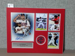 lot 140 image: Signed Collage of Luis Arraez Minnesota Twins. 2022 All-star and 2022 Silver Slugger.  Professionally matted.