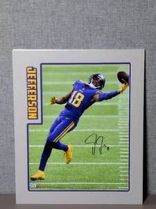 lot 12 image: Signed Authenticated Photo of Justin Jefferson #18 Minnesota Viking. Professionally matted.