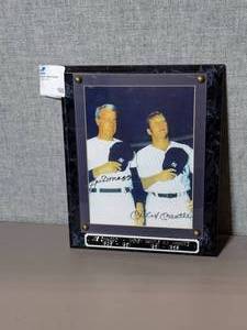 lot 165 image: Photo of Joe DiMaggio 1936-51 and Mickey Mantle 1951-58 New York Yankees, Professionally mounted 