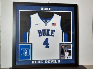 lot 141 image: Framed Duke University Blue Devils Jersey #4