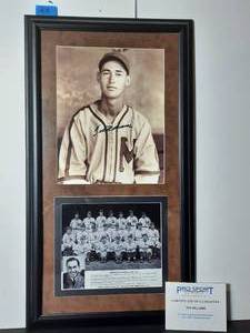 lot 40A image: Signed Authenticated photos of Ted Williams and the 1938 Minneapolis Baseball Club. Professionally framed.