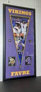 lot 182 image: Signed Authenticated photo of Minnesota Vikings Brett Favre, professionally matted and framed.