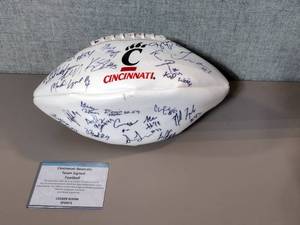 lot 98 image: Signed Authenticated Cincinnati Bearcats Team Signed Football.