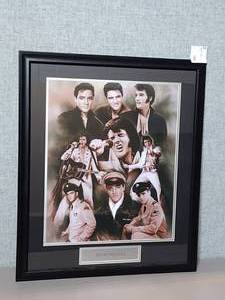 lot 198 image: Elvis Presley mixed media artwork by Jiang Zunzhong, artist signed, framed professionally