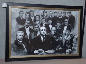 lot 183 image: Gangsters Godfather Goodfellas Sopranos Movie Art Poster framed under glass