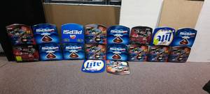 lot 244 image: New Metal Replica Hoods for NASCAR race cars Kevin Harvick, Bobby LaBonte. Pepsi, Miller Lite, Dupont, Goodwrench.