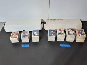 lot 321 image: 2 boxes of Baseball trading cards 1989 and 1992. Boxes measure approx 14.5 inches.