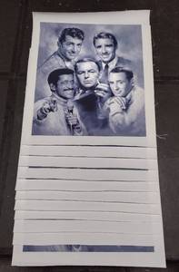 lot 301 image: (11) The Rat Pack ( Frank Sinatra, Dean Martin, Peter Lawford, Sammy Davis, Jr. Joey Bishop) mixed media artwork canvas