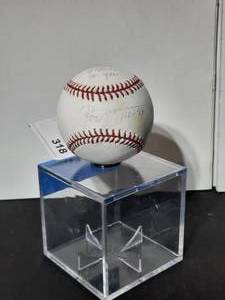 lot 318 image: Signed Baseball in approx 4 acrylic case.
