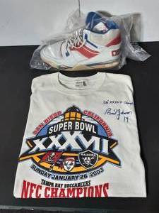 lot 372 image: Signed Brad Johnson #14 Super Bowl Champ John Spider Salley #22 Shoe (one shoe only)