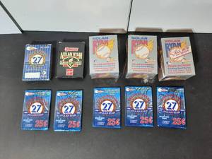 lot 381 image: (10) Nolan Ryan trading card sets, most of them are new.