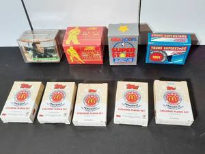 lot 382 image: Topps Desert Storm Cards, new. Score 1990 NHL Rookie and Traded 110 player Card Set. NBA Super Stars 1991 40 NHL