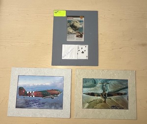 lot 62E image: (3) Plane Photos Signed Super Marine Spitfire Witold Urbanowicz, WWII Polish Fighter Ace L.W. Burgess Spitfire Ace Col. USAF.
