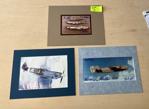 lot 83A image: (3) WWII Related Airplane Images Signed