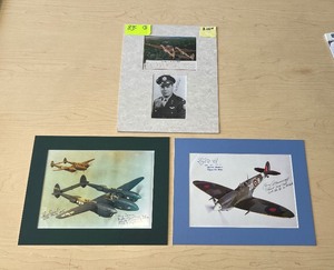 lot 83C image: (3) WWII Related Airplane Photos Signed