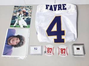 lot 405 image: Authenticated fabric from Metrodome. Authenticated Turf from the Metrodome. Photos Brett Favre and Michael Aiello
