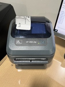 lot 476 image: Zebra desktop direct thermal barcode monochrome printer, ZP450