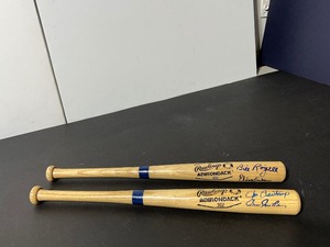 lot 220A image: (2) Signed Rawlings Adirondack Wood Bats. MLB Detroit Tigers Jim Northrup Bill Freeman. 1935 Tigers Elden Auker. Billy Rogell