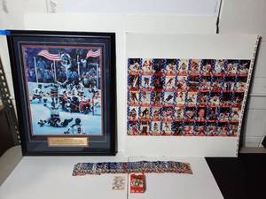lot 54A image: Miracle on Ice Trading Cards and Framed Photo. 1995 Signature Rookies