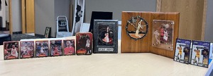 lot 90B image: (2) Kobe Bryant Magnetized cards Michael Jordan Clock Upper Deck 23 Nights Jordan Plaque 5 all-metal collector Cards.