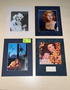lot 36C image: Signed Matted Photos of Carol , Rhonda Fleming, Alice Fay, Gene Tierney