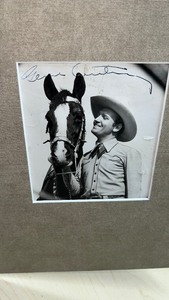 lot 29D image: (4) 11 x 14 Matted Celebrity Photos Signed Gene Autry Signed by Robert MitchumSigned Rex Lee LE John Wayne 14500.