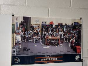 lot 213C image: 1985 Chicago Bears Defense Poster. The Locker Room 28 x 18.