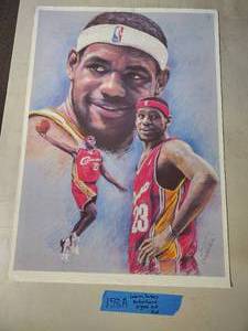 lot 158A image: Signed by artist Jiang Zunzhong Lebron James Original mixed media artwork on canvas.