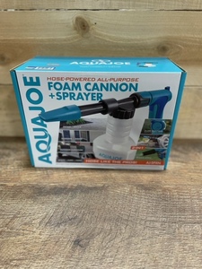 lot 2 image: Aqua Joe AJ-SPXN-PRO 2-in-1 All-Purpose Garden Hose-Powered Adjustable Foam Cannon Spray Gun Kit, wBristle Brush and Detailer Sponge Attachments, Quick-Connect, Blue - BRAND NEW - RETAIL PRICE $59